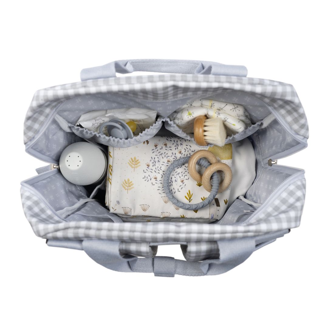 Mochila maternidad Vichy gris