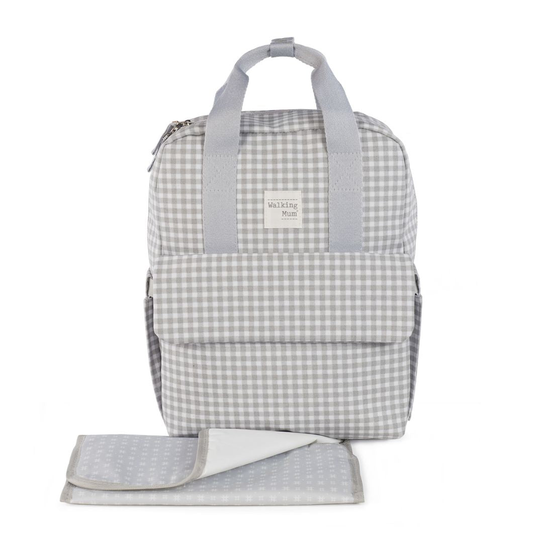 Mochila maternidad Vichy gris