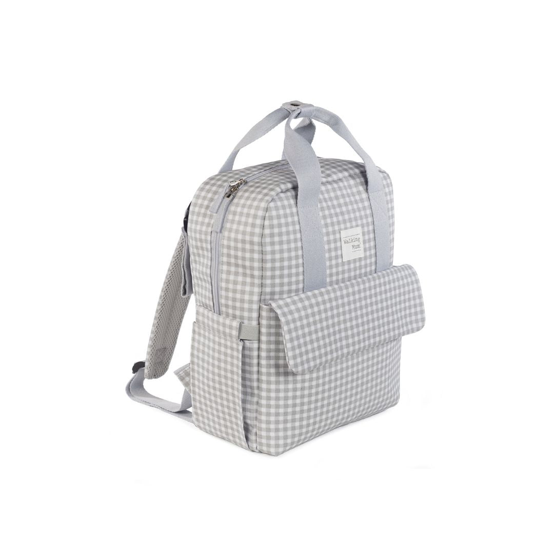 Mochila maternidad Vichy gris
