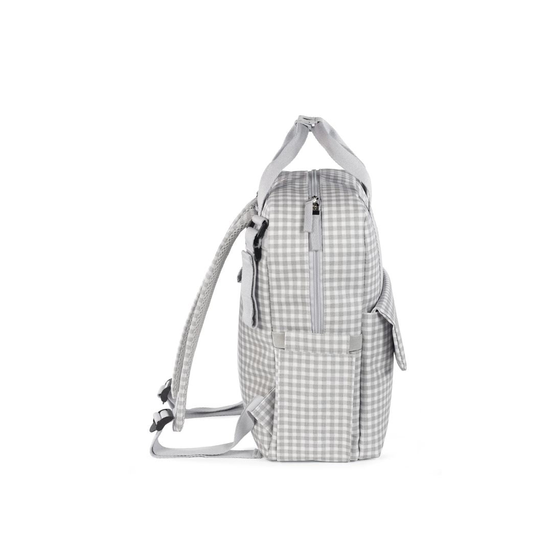 Mochila maternidad Vichy gris