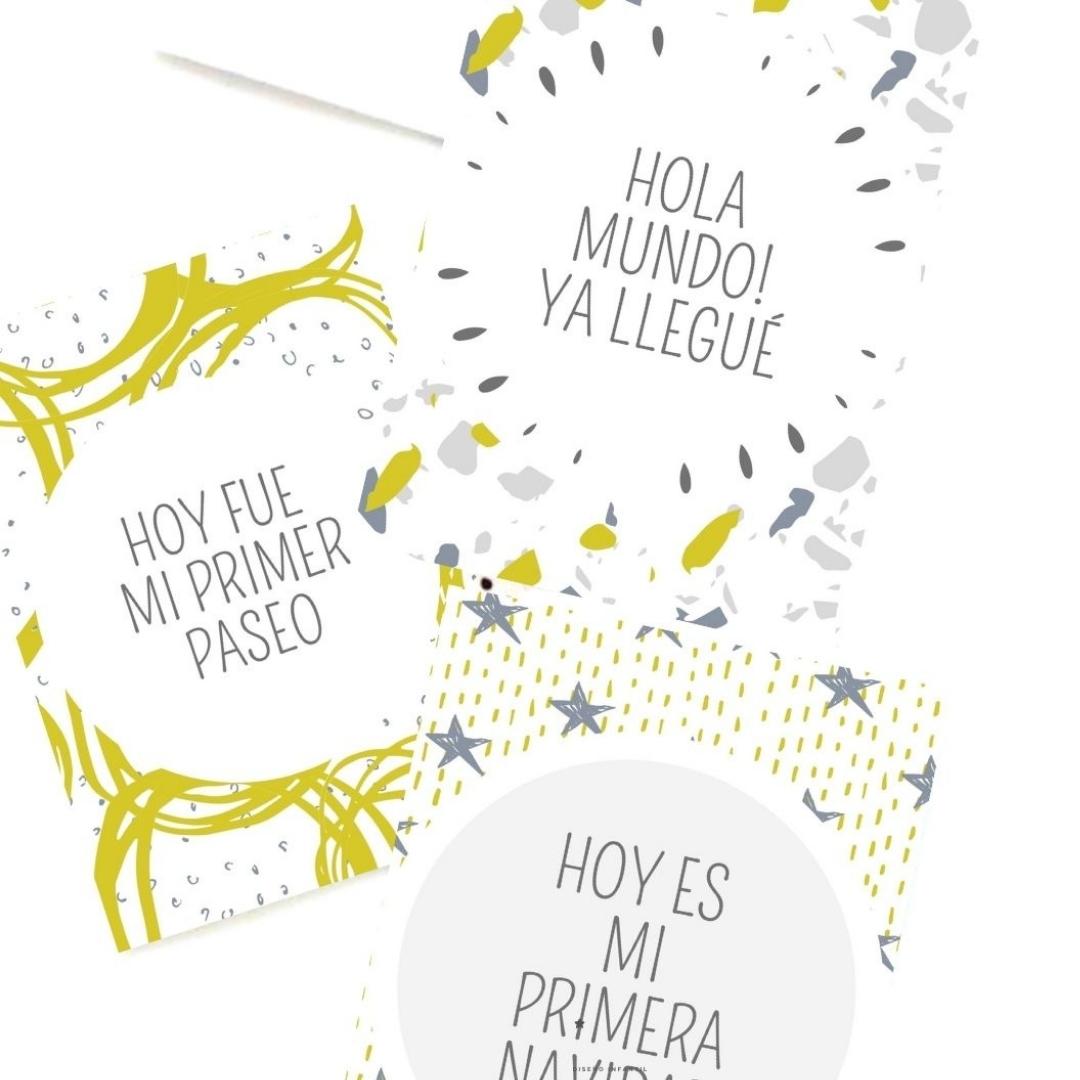 Tarjetas para Fotos Hitos Festa Ocre