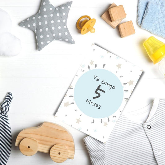 Tarjetas para Fotos Cumple Mes Tempo Gris