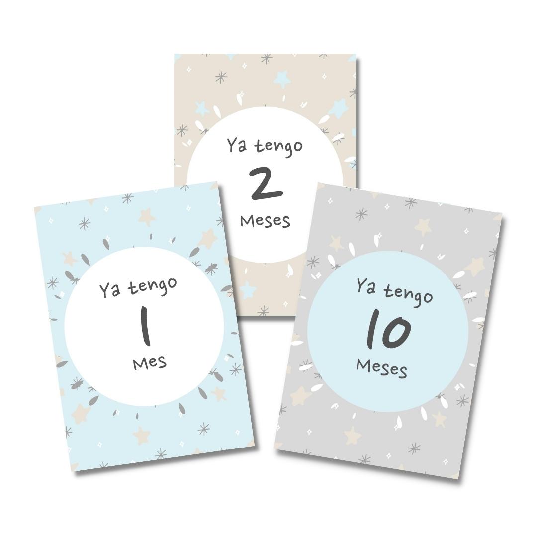 Tarjetas para Fotos Cumple Mes Tempo Gris