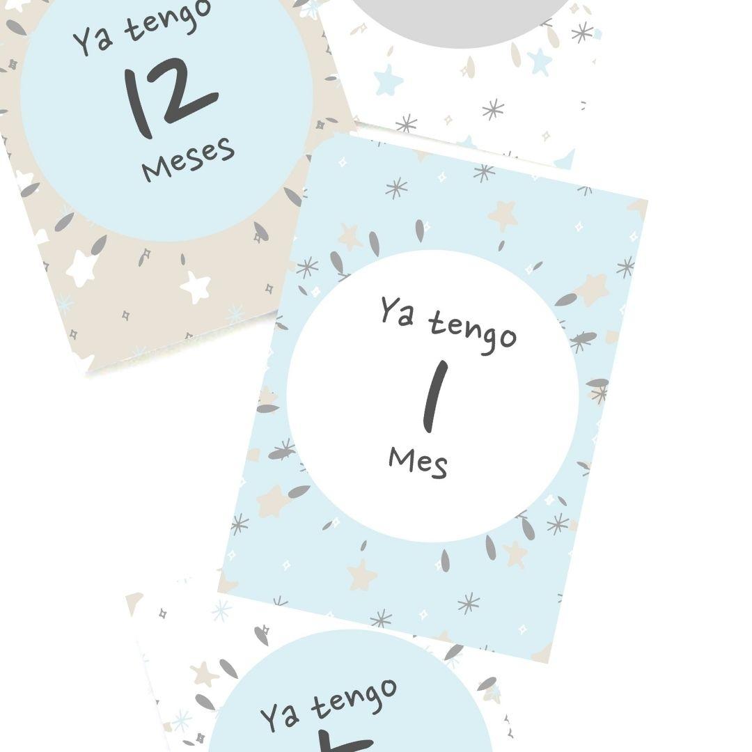 Tarjetas para Fotos Cumple Mes Tempo Gris