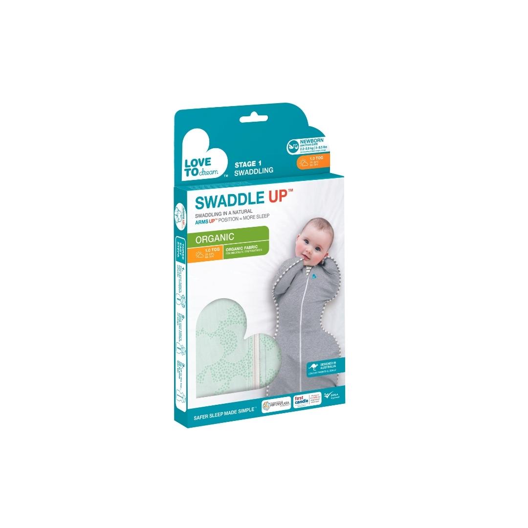 Swaddle UP™ Etapa 1 - Algodón Orgánico - TOG 1.0 - Celestial Dot Mint