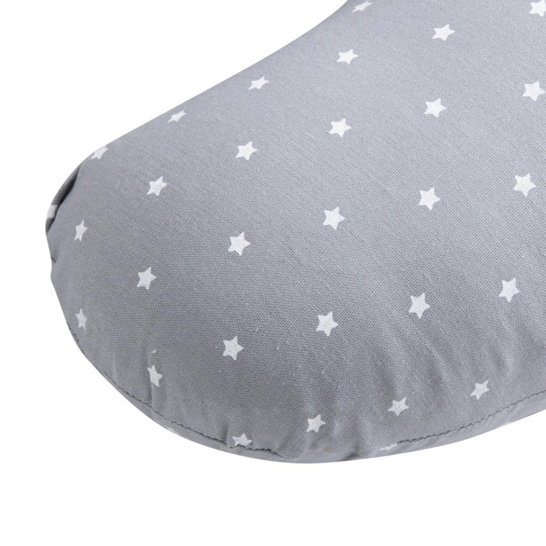 Cojín de Lactancia Lino Gris Estrellitas