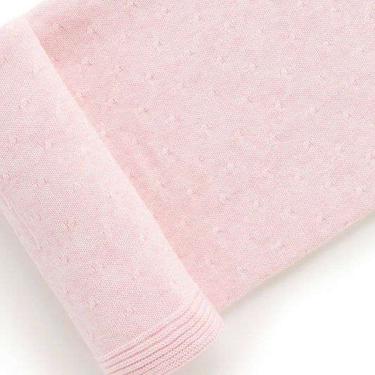 Manta Tejida Algodón Orgánico Rosa