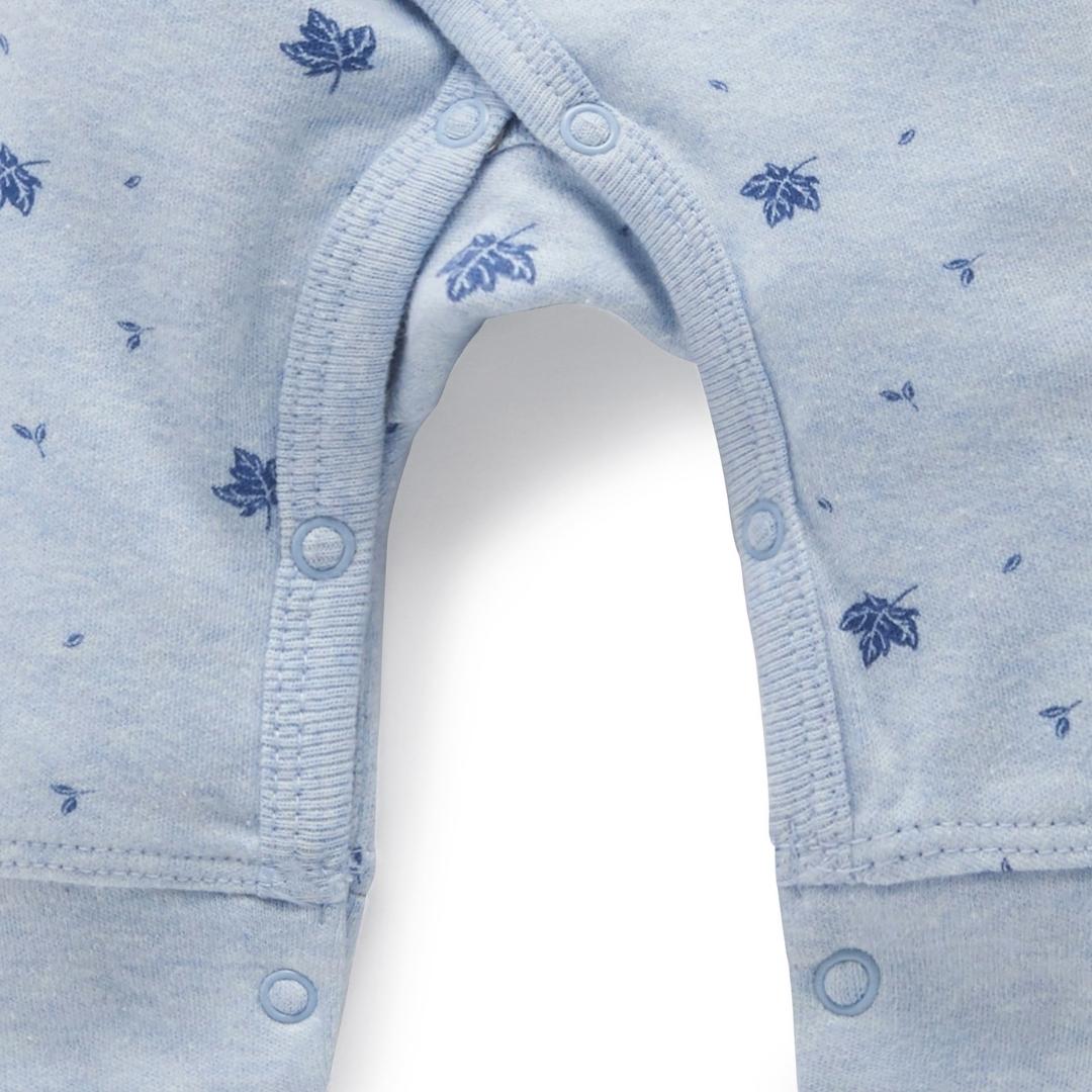 Pijama Cruzado Prematuro con broches Celeste