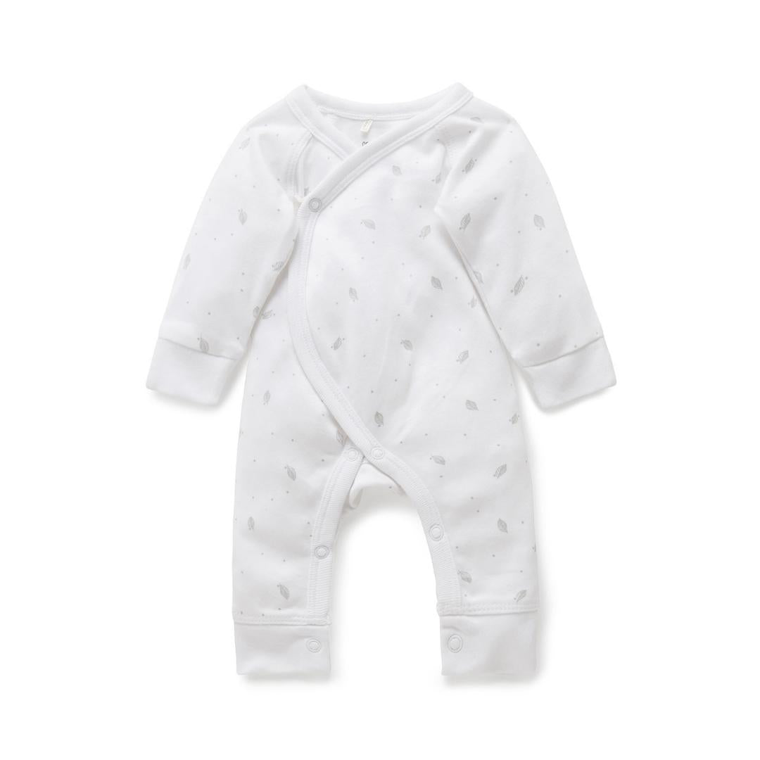 Pijama Cruzado Prematuro con broches Blanco