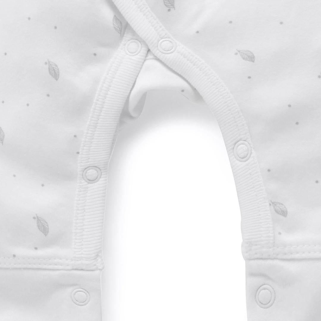 Pijama Cruzado Prematuro con broches Blanco
