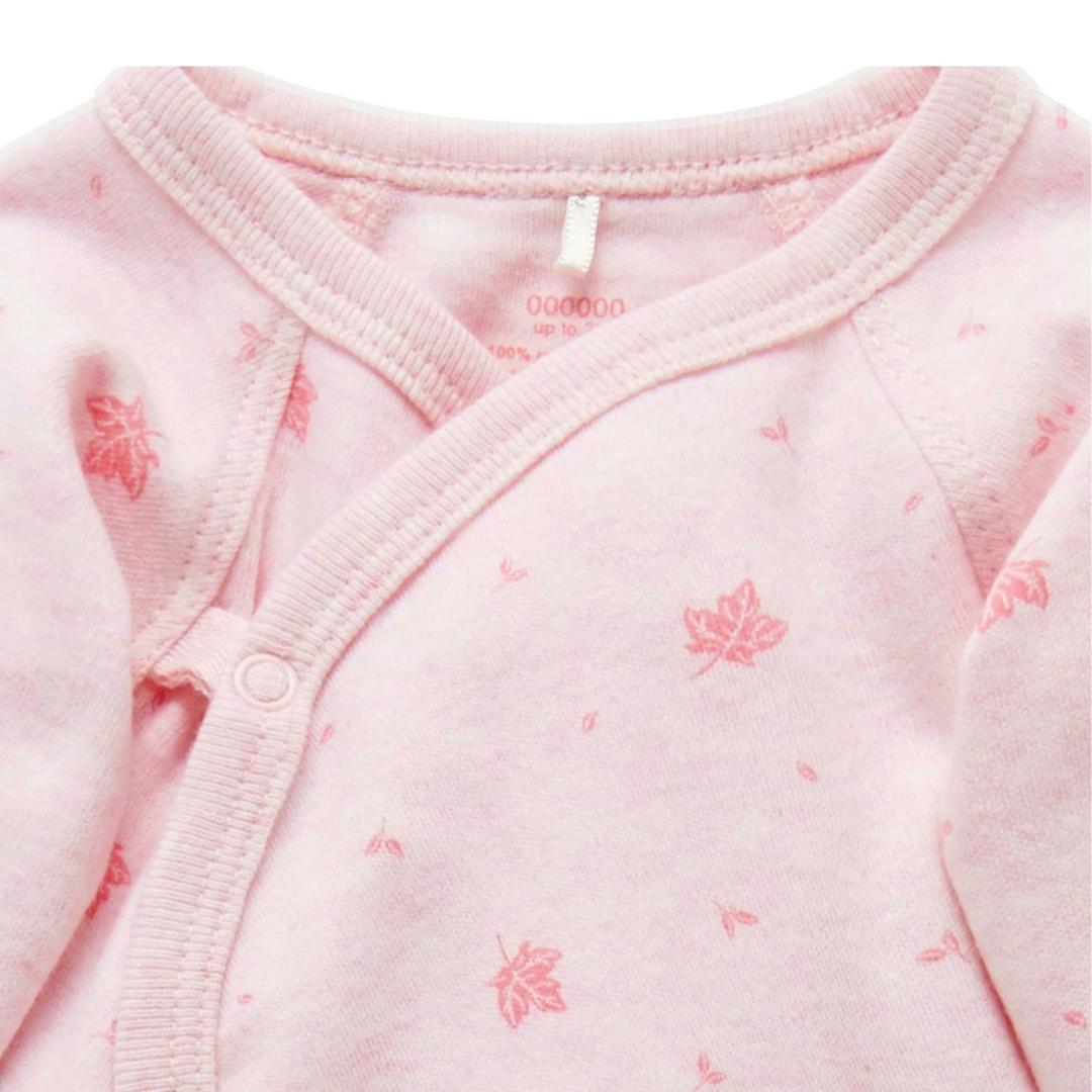 Pijama Cruzado Prematuro con broches Rosa