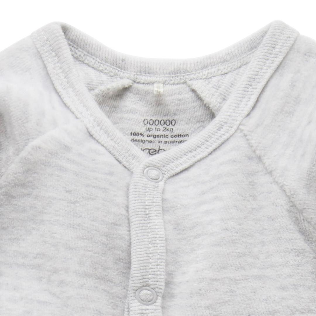 Conjunto Pijama Prematuro Terciopelo con broches Gris