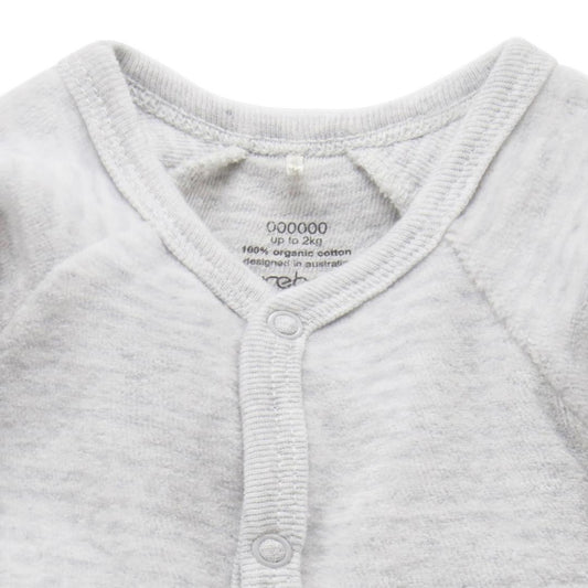 Conjunto Pijama Prematuro Terciopelo con broches Gris