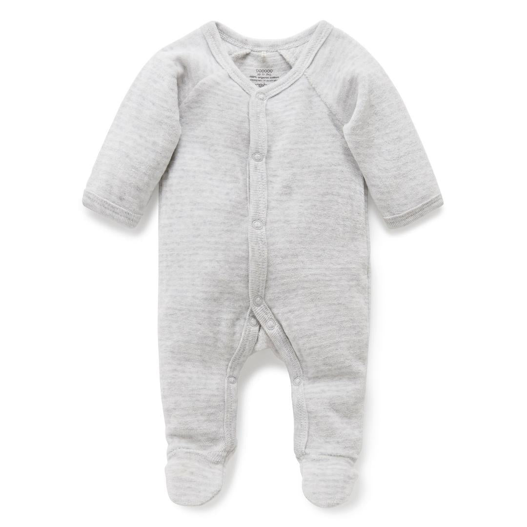 Conjunto Pijama Prematuro Terciopelo con broches Gris