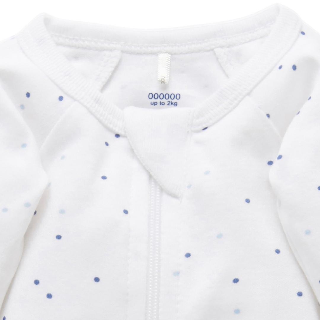 Conjunto Pijama Prematuro con cierre Celeste