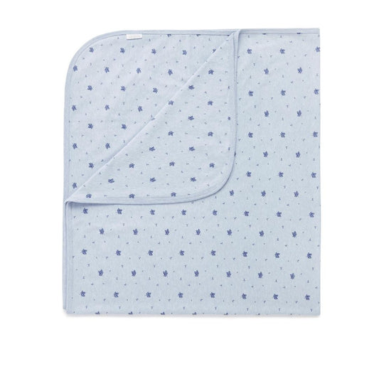 Manta algodón orgánico Celeste