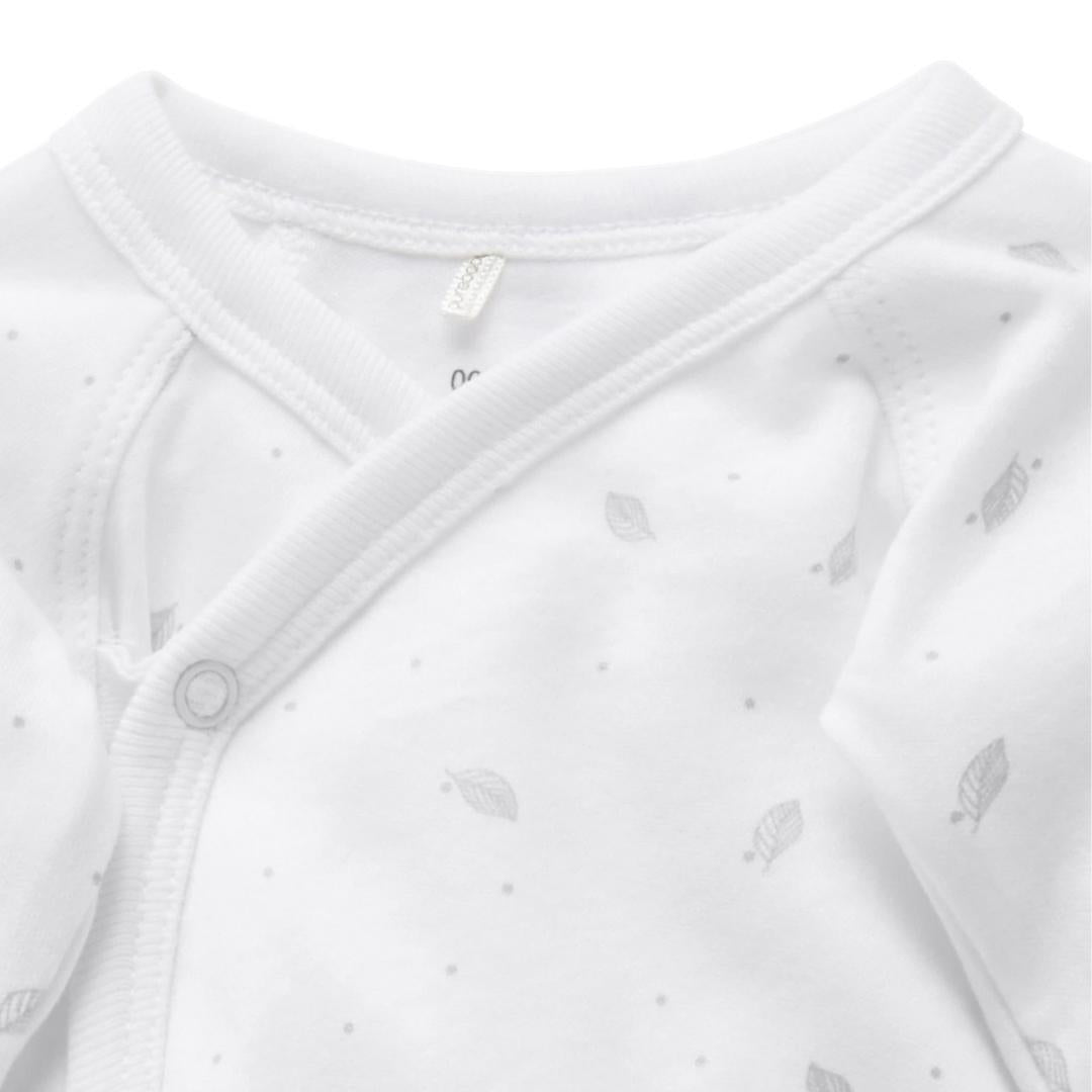 Pijama Cruzado Prematuro con broches Blanco