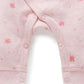 Pijama Cruzado Prematuro con broches Rosa